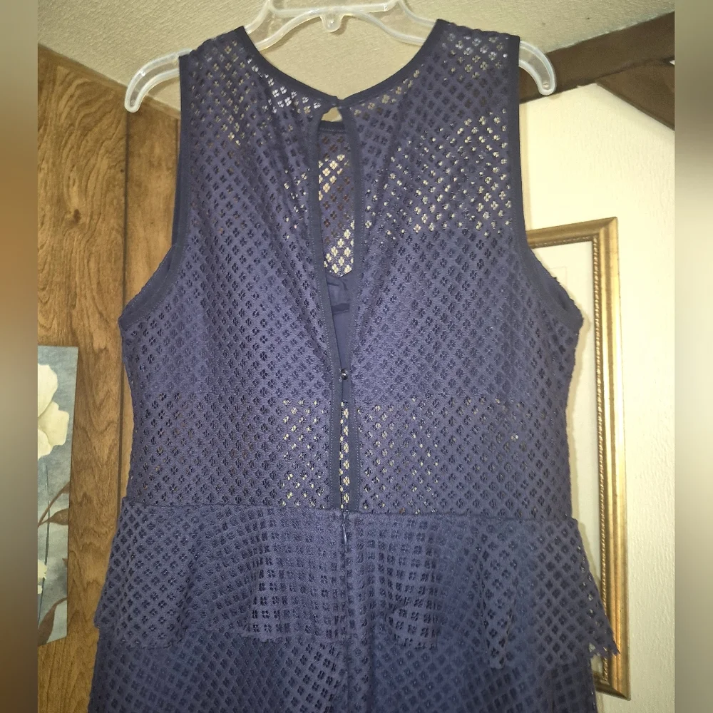Elegant Navy Blue Women's Dress - Picture 3 of 4